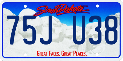 SD license plate 75JU38