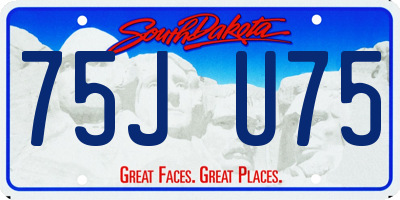 SD license plate 75JU75
