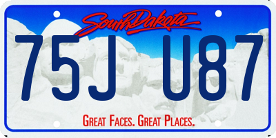 SD license plate 75JU87