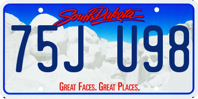 SD license plate 75JU98