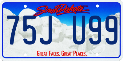 SD license plate 75JU99