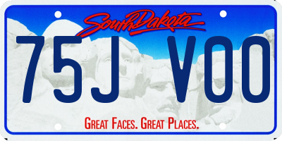 SD license plate 75JV00