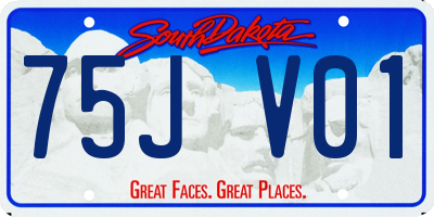 SD license plate 75JV01