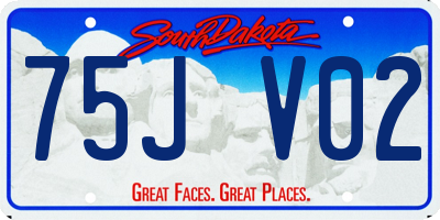 SD license plate 75JV02