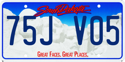 SD license plate 75JV05