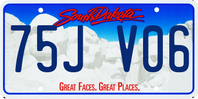 SD license plate 75JV06