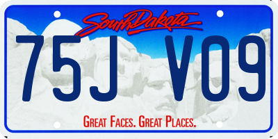SD license plate 75JV09