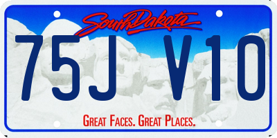 SD license plate 75JV10