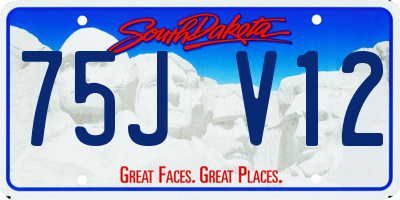 SD license plate 75JV12