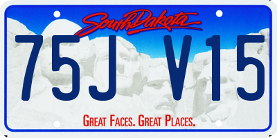 SD license plate 75JV15