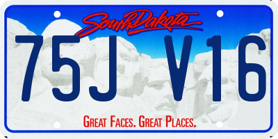 SD license plate 75JV16