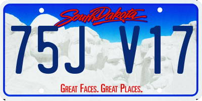 SD license plate 75JV17