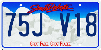 SD license plate 75JV18