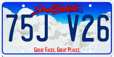 SD license plate 75JV26