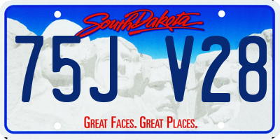 SD license plate 75JV28