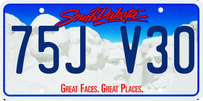 SD license plate 75JV30