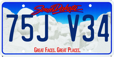 SD license plate 75JV34
