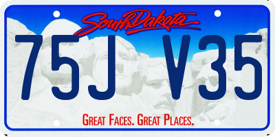 SD license plate 75JV35