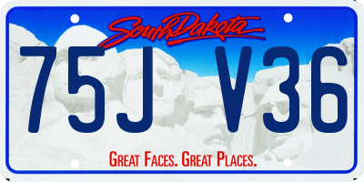 SD license plate 75JV36