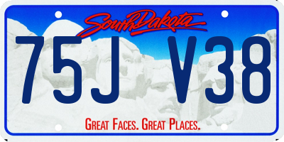 SD license plate 75JV38
