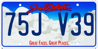 SD license plate 75JV39