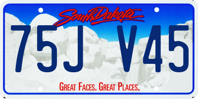 SD license plate 75JV45