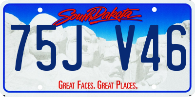 SD license plate 75JV46