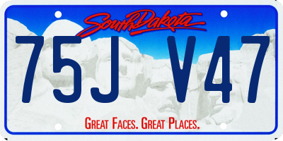 SD license plate 75JV47