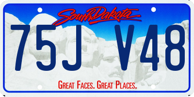 SD license plate 75JV48