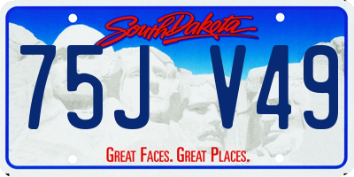 SD license plate 75JV49
