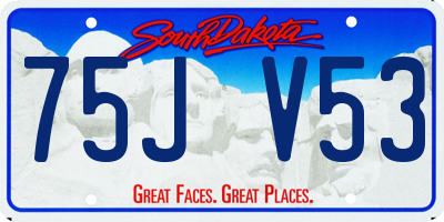 SD license plate 75JV53