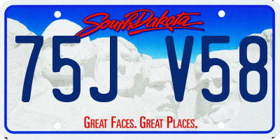 SD license plate 75JV58