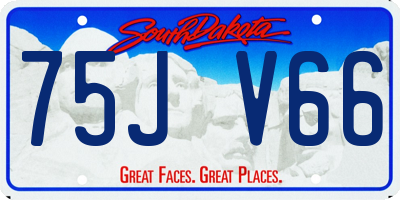 SD license plate 75JV66