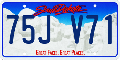 SD license plate 75JV71