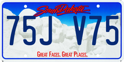 SD license plate 75JV75