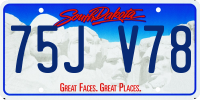 SD license plate 75JV78