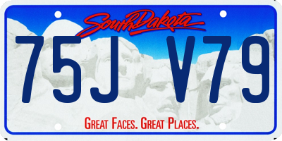 SD license plate 75JV79