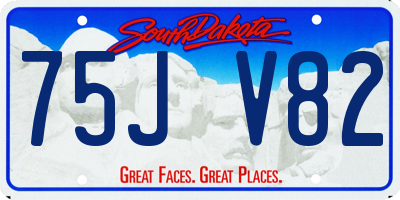 SD license plate 75JV82