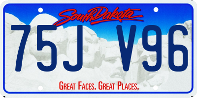 SD license plate 75JV96