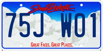 SD license plate 75JW01