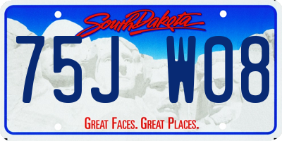 SD license plate 75JW08