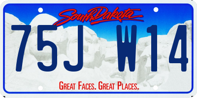 SD license plate 75JW14