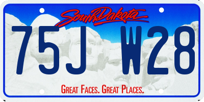 SD license plate 75JW28