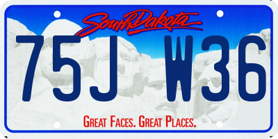 SD license plate 75JW36