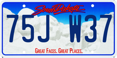 SD license plate 75JW37