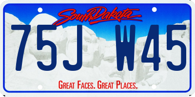 SD license plate 75JW45
