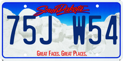 SD license plate 75JW54