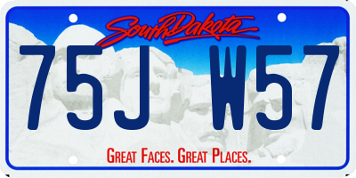 SD license plate 75JW57