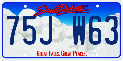 SD license plate 75JW63