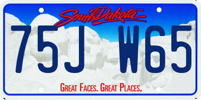 SD license plate 75JW65